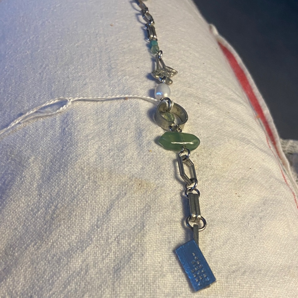 Anne Marie Chagnon Silver and Green adjustable Bracelet - Picture 3 of 5